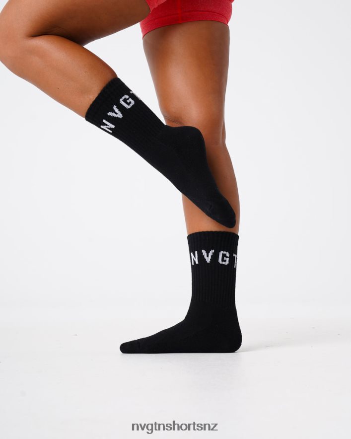 NVGTN Women Crew Socks 8204ZJ713 Black Fitness