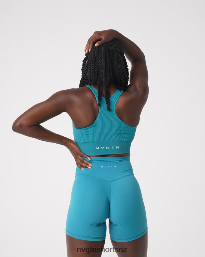 NVGTN Women Cinched Seamless Bra 8204ZJ208 Teal Fitness