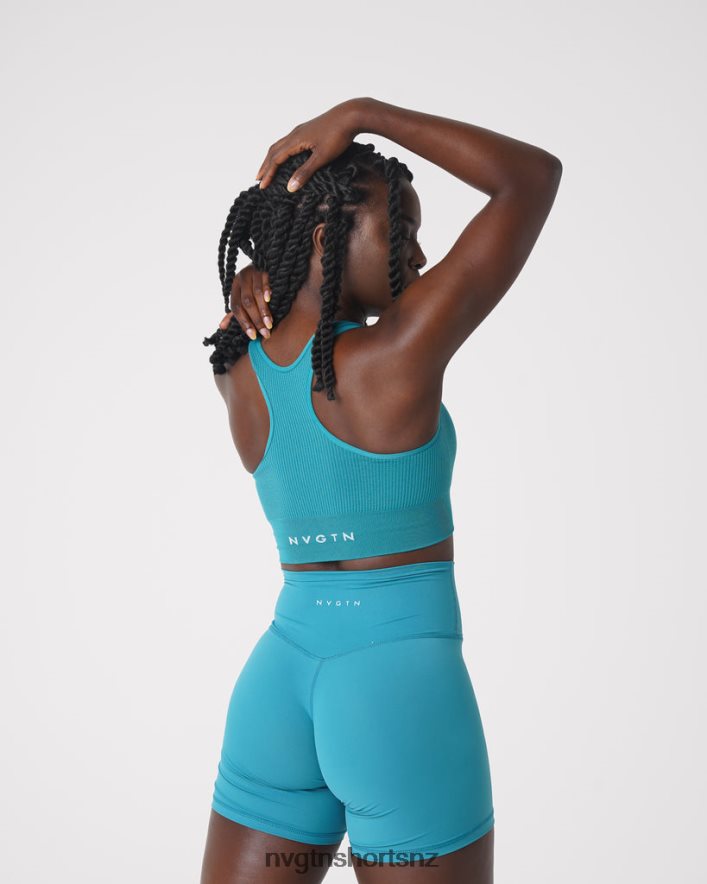 NVGTN Women Cinched Seamless Bra 8204ZJ208 Teal Fitness