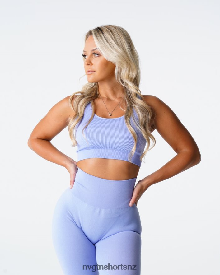 NVGTN Women Desire Ribbed Seamless Bra 8204ZJ197 Periwinkle Fitness