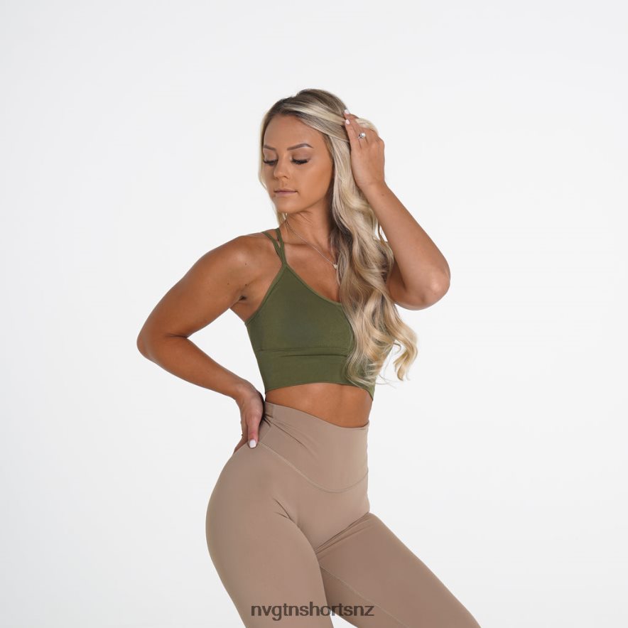 NVGTN Women Flourish Seamless Bra 8204ZJ240 Khaki Green Fitness