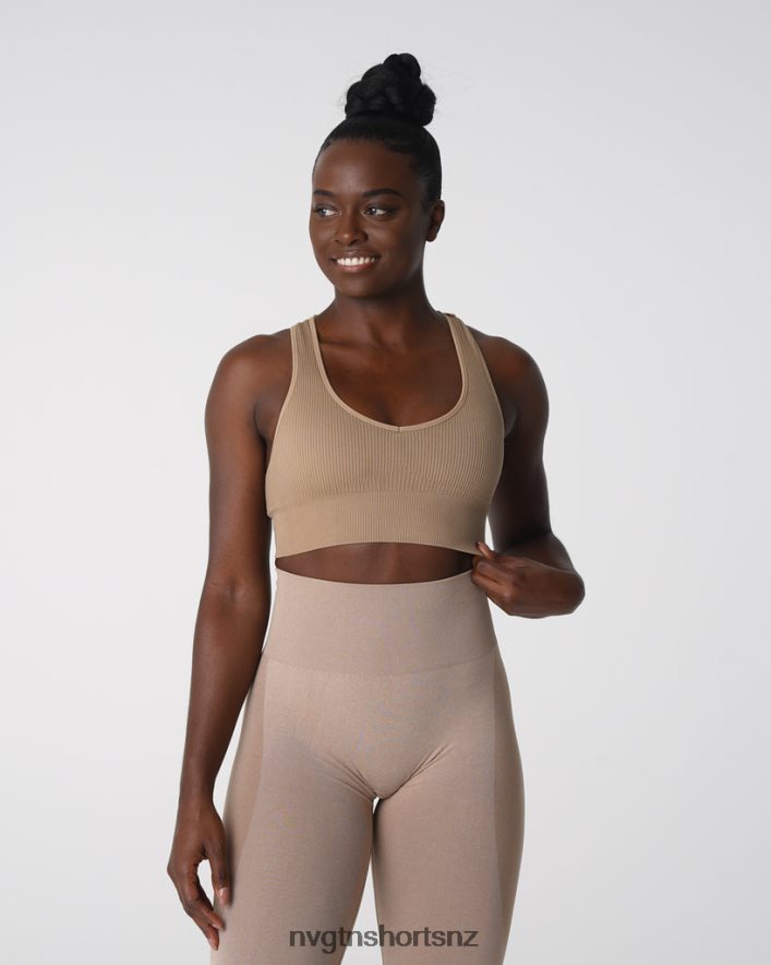 NVGTN Women Galaxy Ribbed Seamless Bra 8204ZJ160 Beige Fitness