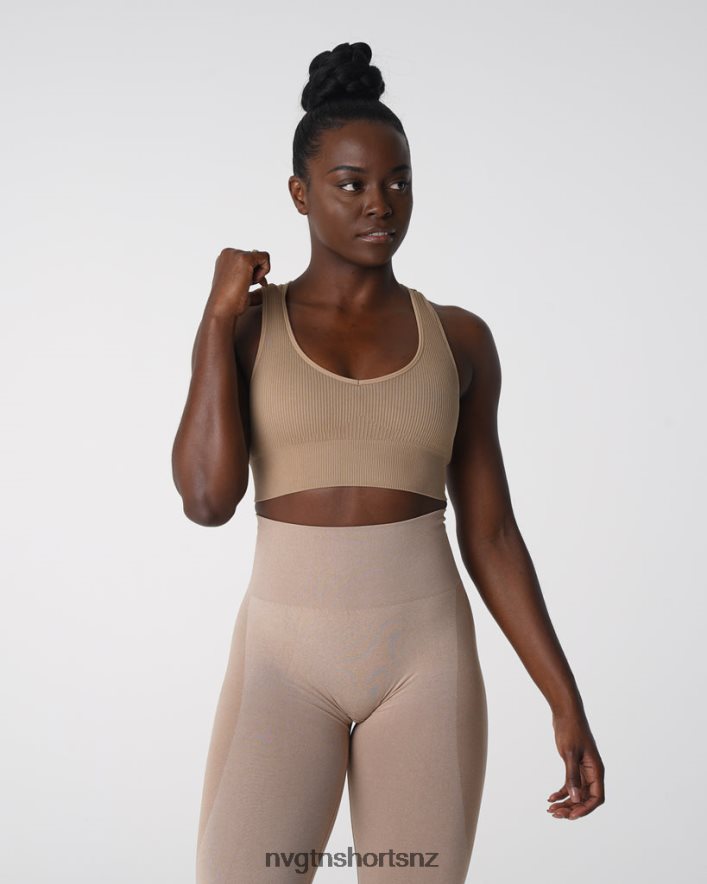 NVGTN Women Galaxy Ribbed Seamless Bra 8204ZJ160 Beige Fitness