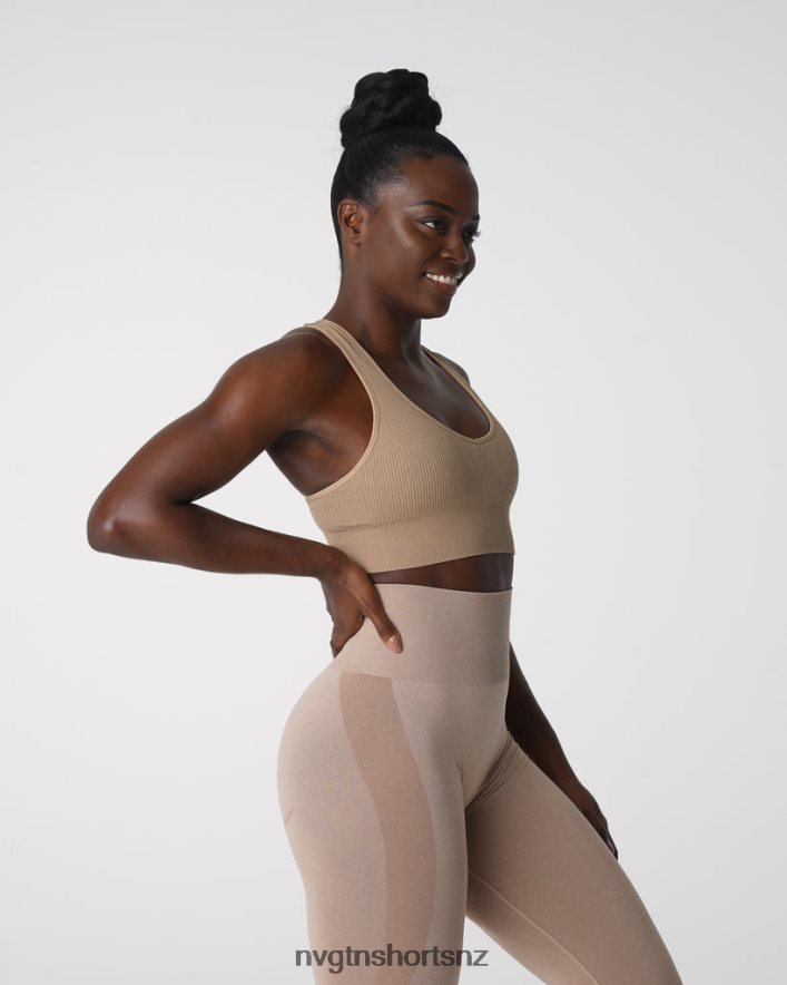 NVGTN Women Galaxy Ribbed Seamless Bra 8204ZJ160 Beige Fitness