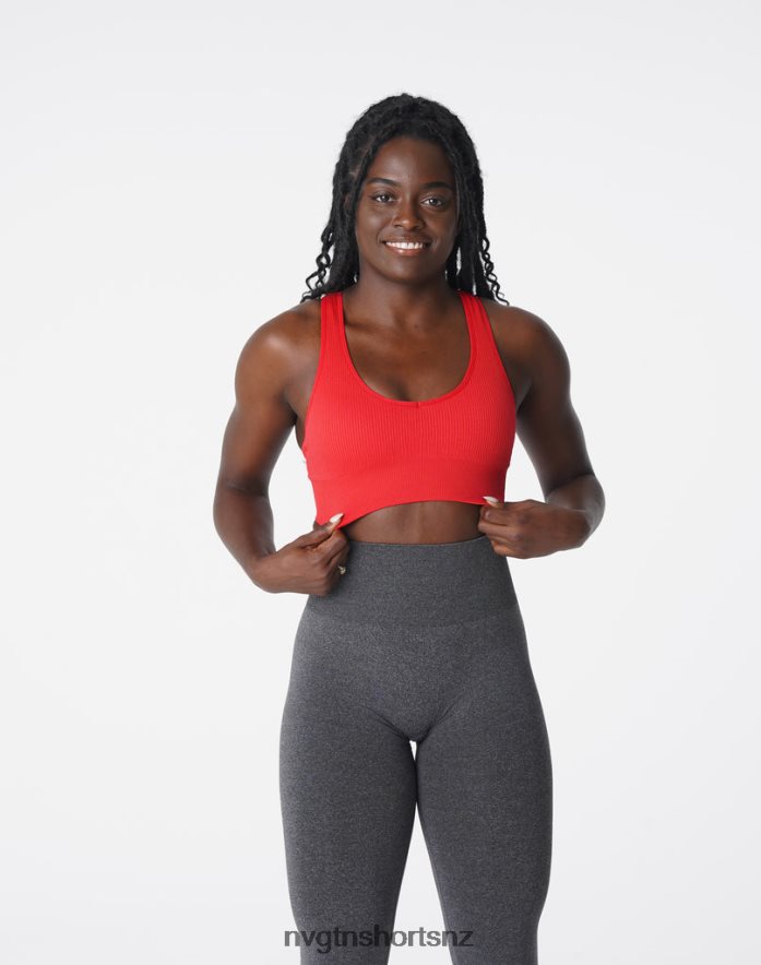NVGTN Women Galaxy Ribbed Seamless Bra 8204ZJ167 Scarlet Fitness