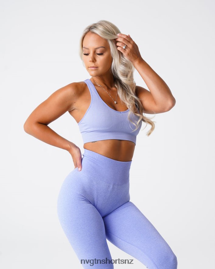 NVGTN Women Galaxy Ribbed Seamless Bra 8204ZJ61 Periwinkle Fitness