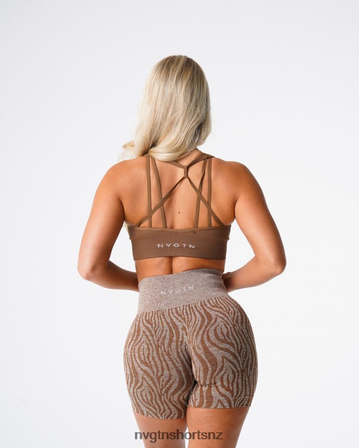 NVGTN Women Galaxy Ribbed Seamless Bra 8204ZJ63 Mocha Fitness