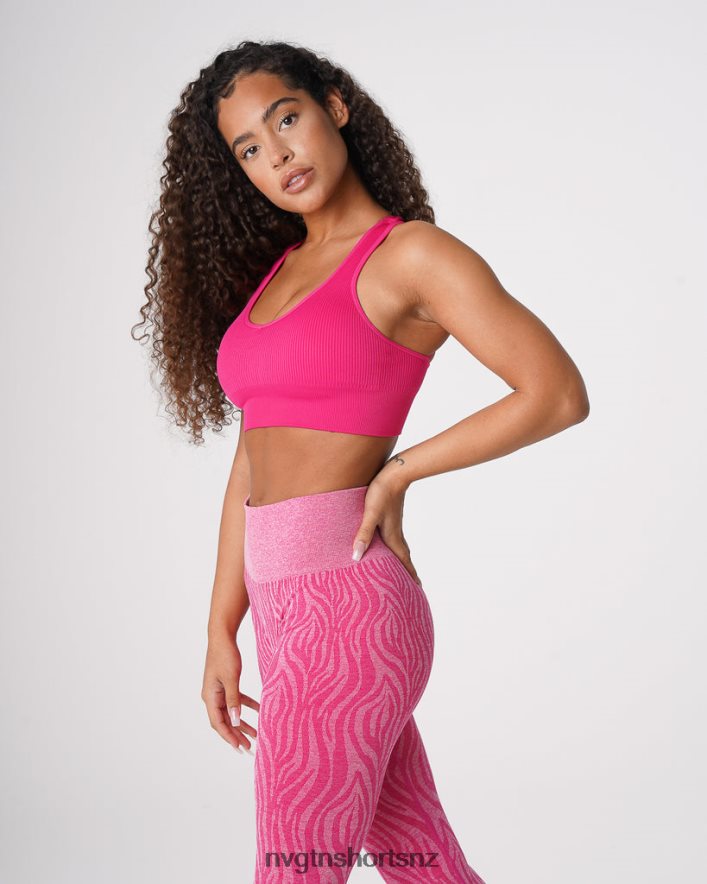 NVGTN Women Galaxy Ribbed Seamless Bra 8204ZJ64 Fuchsia Fitness