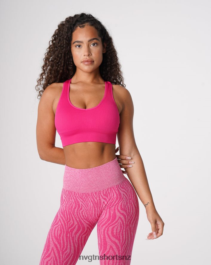 NVGTN Women Galaxy Ribbed Seamless Bra 8204ZJ64 Fuchsia Fitness