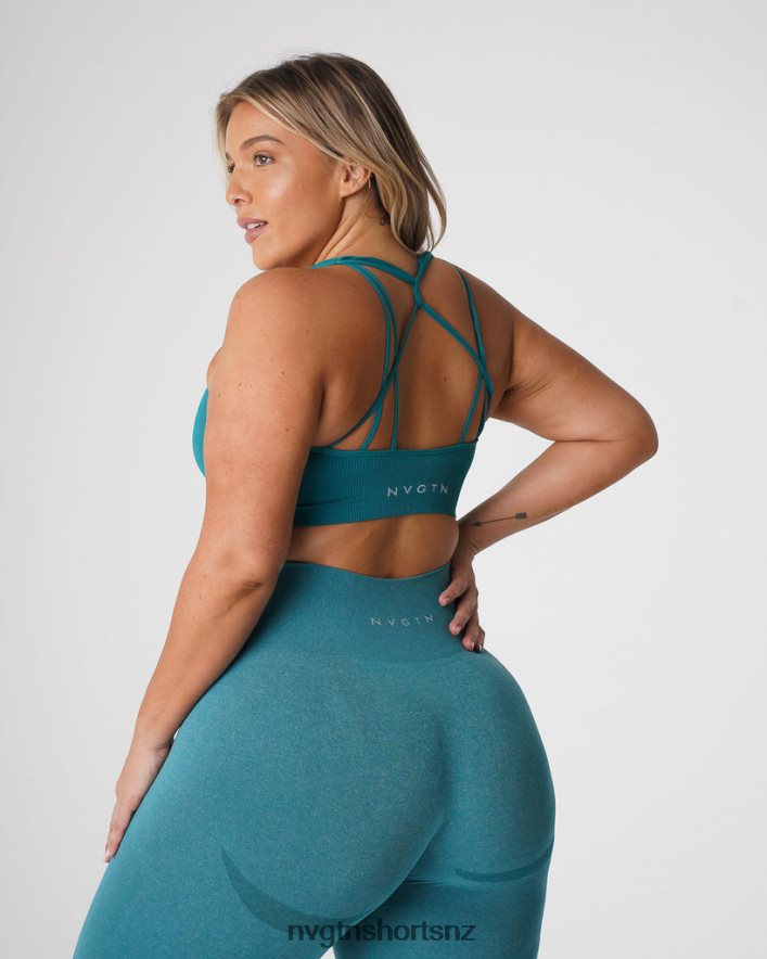NVGTN Women Galaxy Ribbed Seamless Bra 8204ZJ65 Teal Fitness