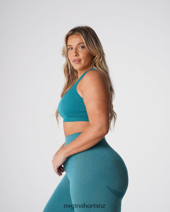 NVGTN Women Galaxy Ribbed Seamless Bra 8204ZJ65 Teal Fitness