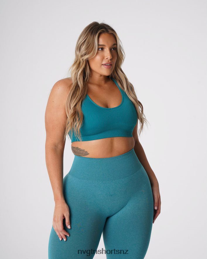 NVGTN Women Galaxy Ribbed Seamless Bra 8204ZJ65 Teal Fitness