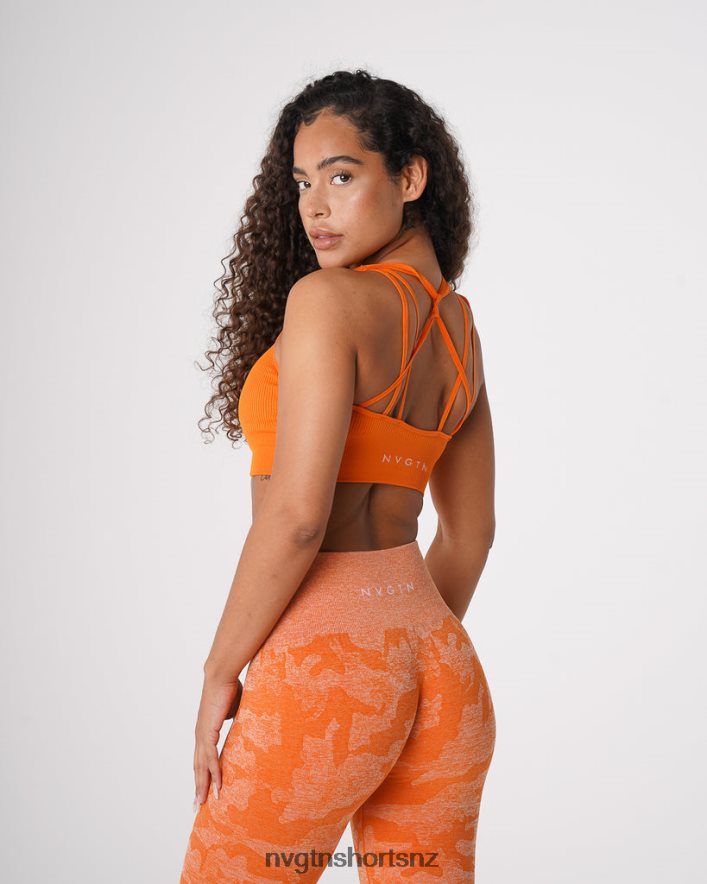 NVGTN Women Galaxy Ribbed Seamless Bra 8204ZJ66 Burnt Orange Fitness