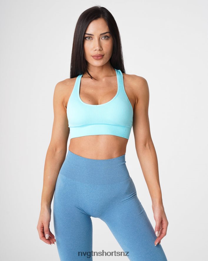 NVGTN Women Galaxy Ribbed Seamless Bra 8204ZJ67 Aqua Fitness