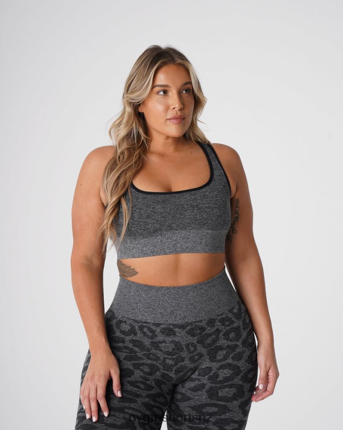 NVGTN Women Leopard Eclipse Seamless Bra 8204ZJ213 Black Speckled Fitness