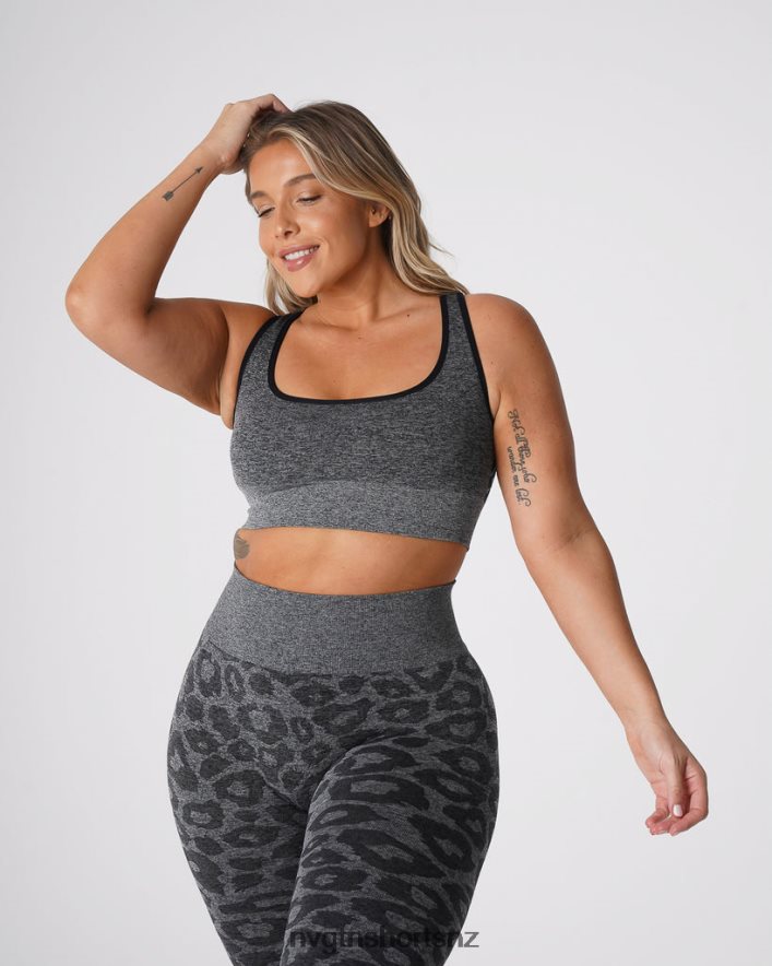 NVGTN Women Leopard Eclipse Seamless Bra 8204ZJ213 Black Speckled Fitness