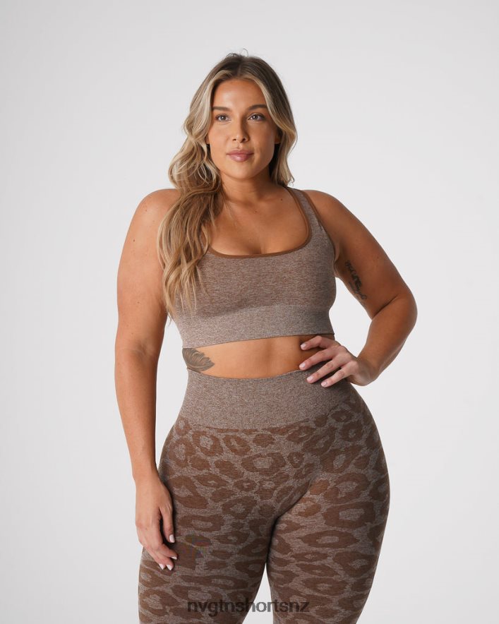 NVGTN Women Leopard Eclipse Seamless Bra 8204ZJ216 Mocha Fitness