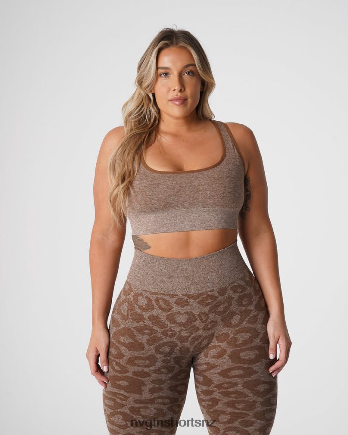 NVGTN Women Leopard Eclipse Seamless Bra 8204ZJ216 Mocha Fitness