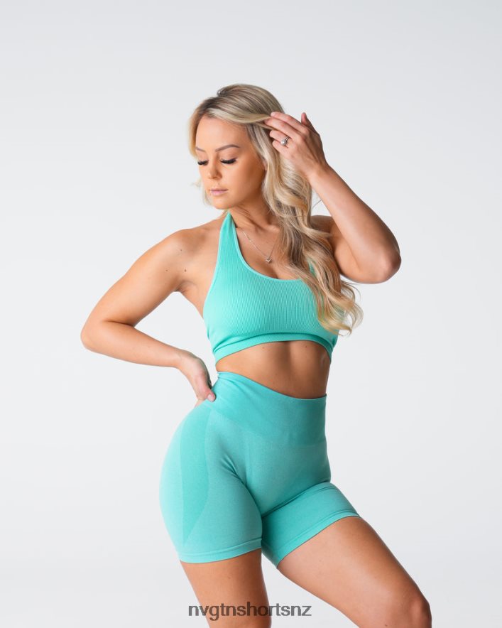 NVGTN Women Limitless Ribbed Seamless Halter Bra 8204ZJ117 Mint Fitness