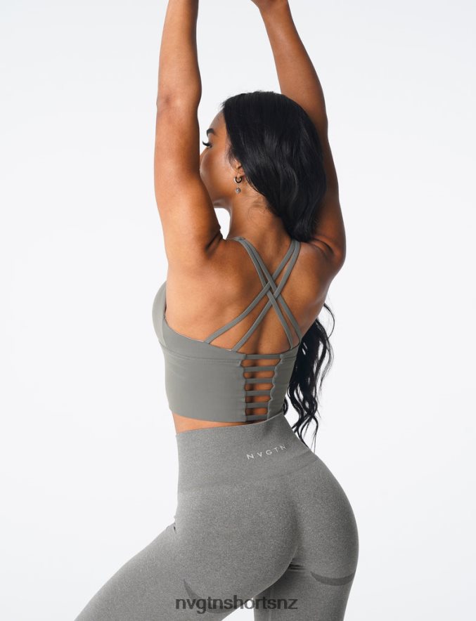 NVGTN Women Matrix Bra Top 8204ZJ83 Khaki Green Fitness