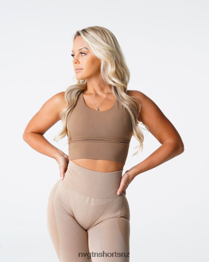 NVGTN Women Matrix Bra Top 8204ZJ84 Mocha Fitness