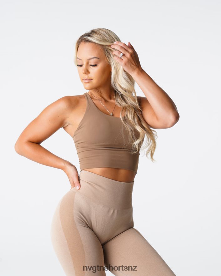 NVGTN Women Matrix Bra Top 8204ZJ84 Mocha Fitness