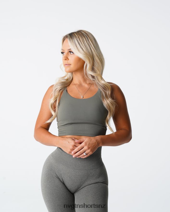 NVGTN Women Poise Bra Top 8204ZJ191 Khaki Green Fitness
