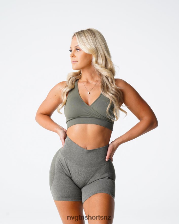 NVGTN Women Pursuit Seamless Bra 8204ZJ143 Khaki Green Fitness