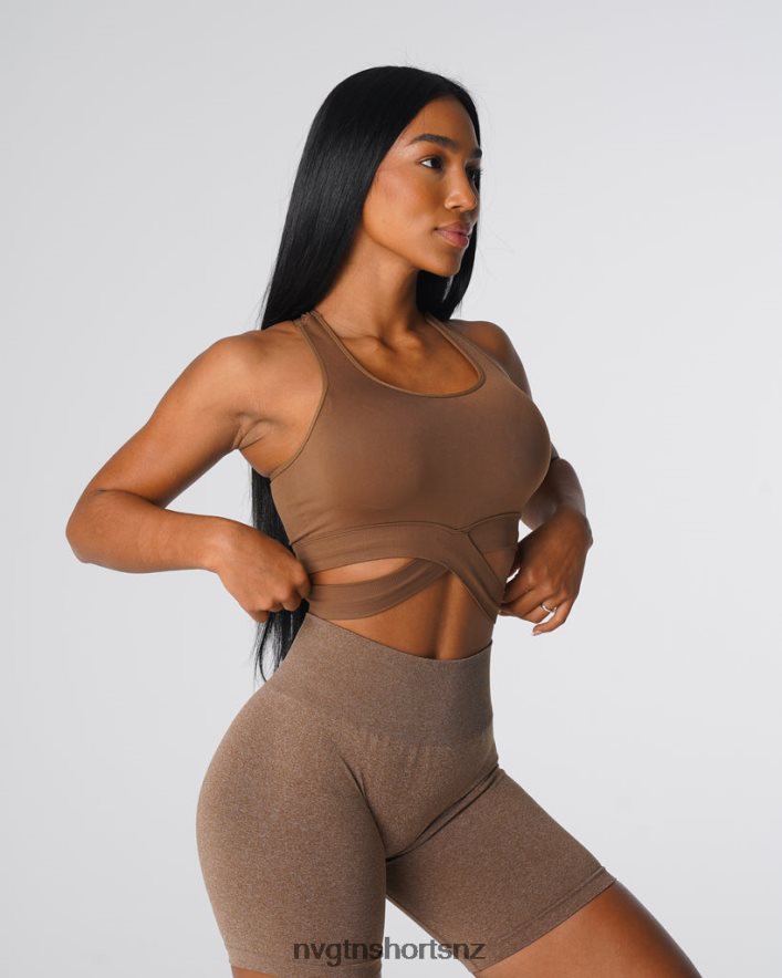 NVGTN Women Sculpt Seamless Bra Top 8204ZJ139 Mocha Fitness