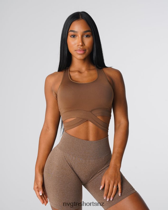 NVGTN Women Sculpt Seamless Bra Top 8204ZJ139 Mocha Fitness