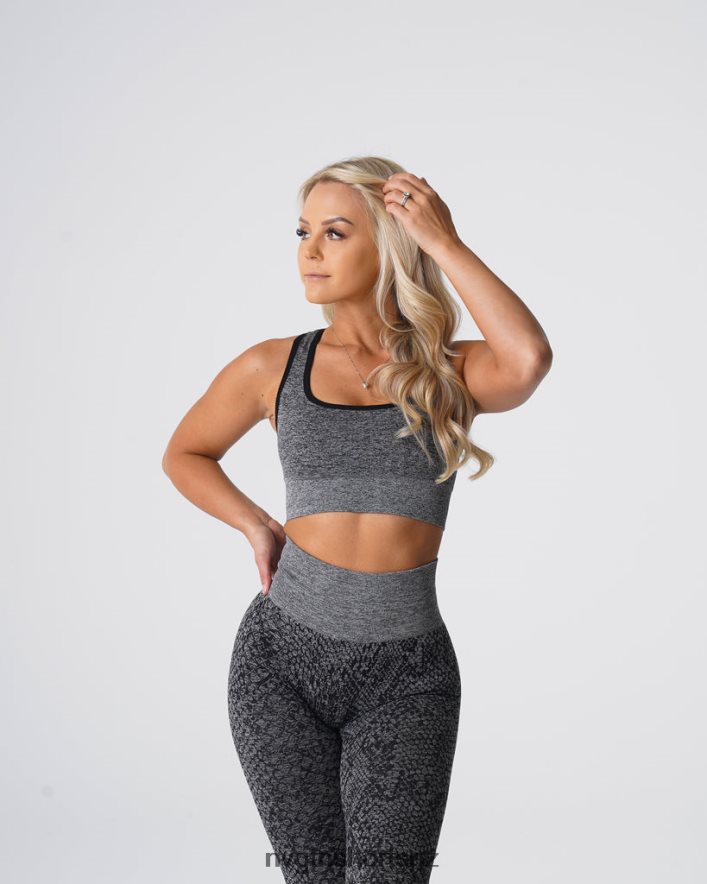NVGTN Women Snakeskin Eclipse Seamless Bra 8204ZJ215 Black Speckled Fitness
