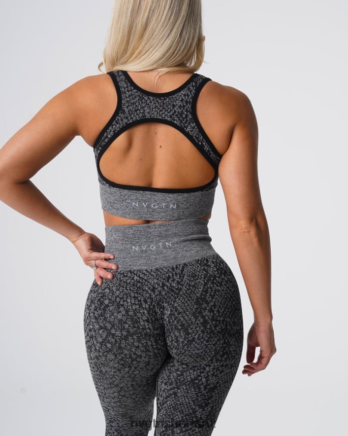 NVGTN Women Snakeskin Eclipse Seamless Bra 8204ZJ215 Black Speckled Fitness