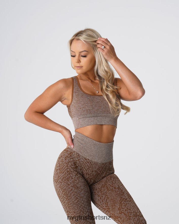 NVGTN Women Snakeskin Eclipse Seamless Bra 8204ZJ218 Mocha Fitness