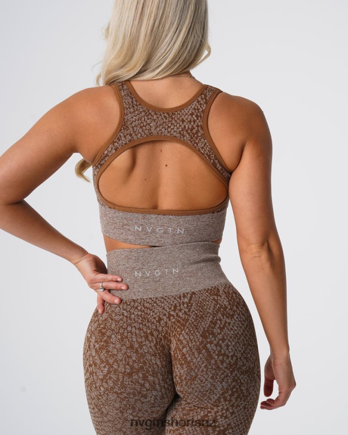 NVGTN Women Snakeskin Eclipse Seamless Bra 8204ZJ218 Mocha Fitness