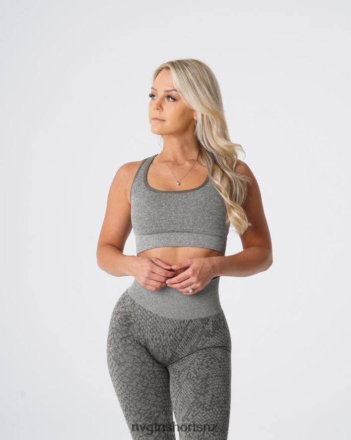 NVGTN Women Snakeskin Eclipse Seamless Bra 8204ZJ221 Khaki Green Fitness