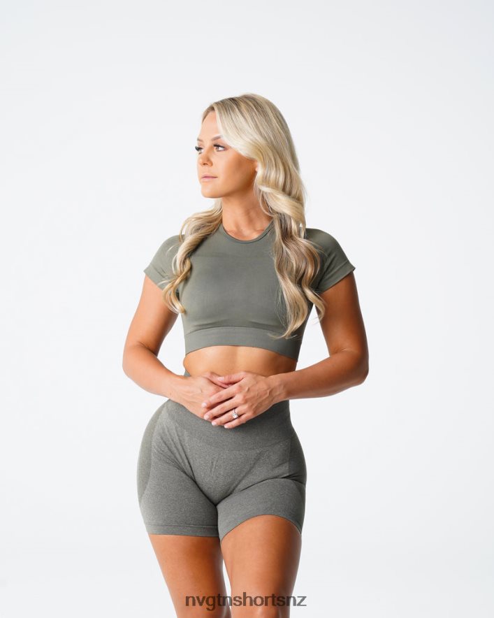 NVGTN Women Vortex Seamless Bra Top 8204ZJ73 Khaki Green Fitness