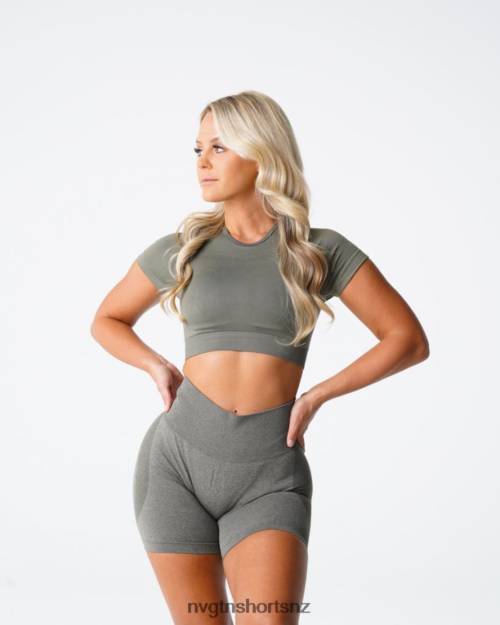 NVGTN Women Vortex Seamless Bra Top 8204ZJ73 Khaki Green Fitness