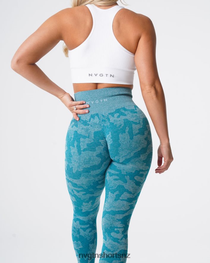 NVGTN Women Camo Seamless Leggings 8204ZJ664 Teal Fitness