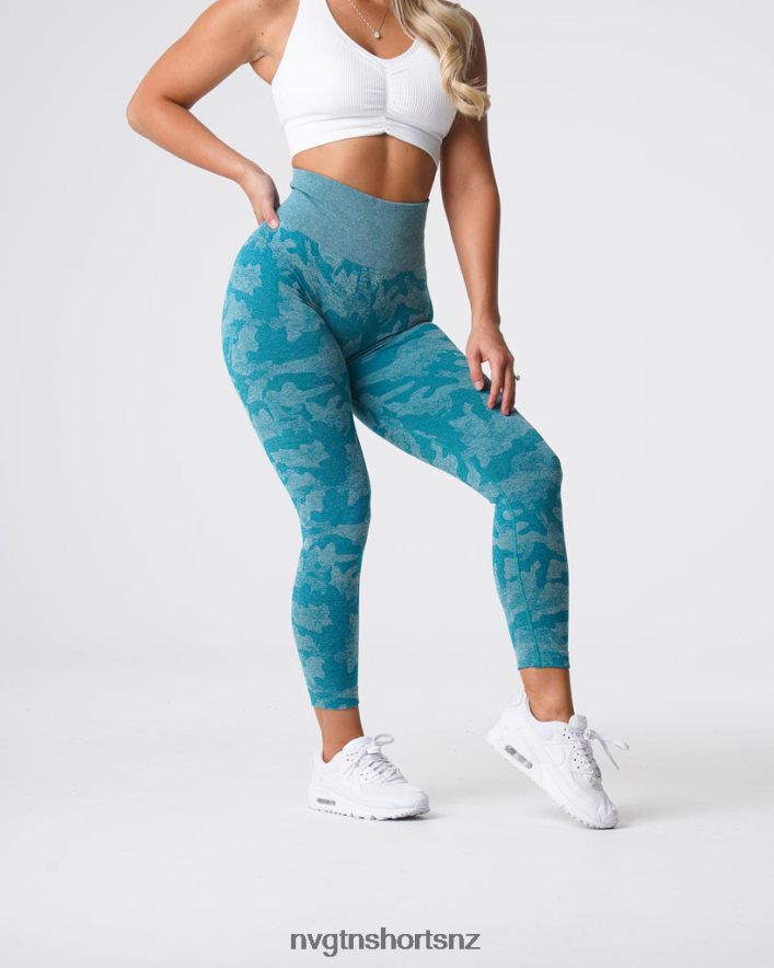 NVGTN Women Camo Seamless Leggings 8204ZJ664 Teal Fitness