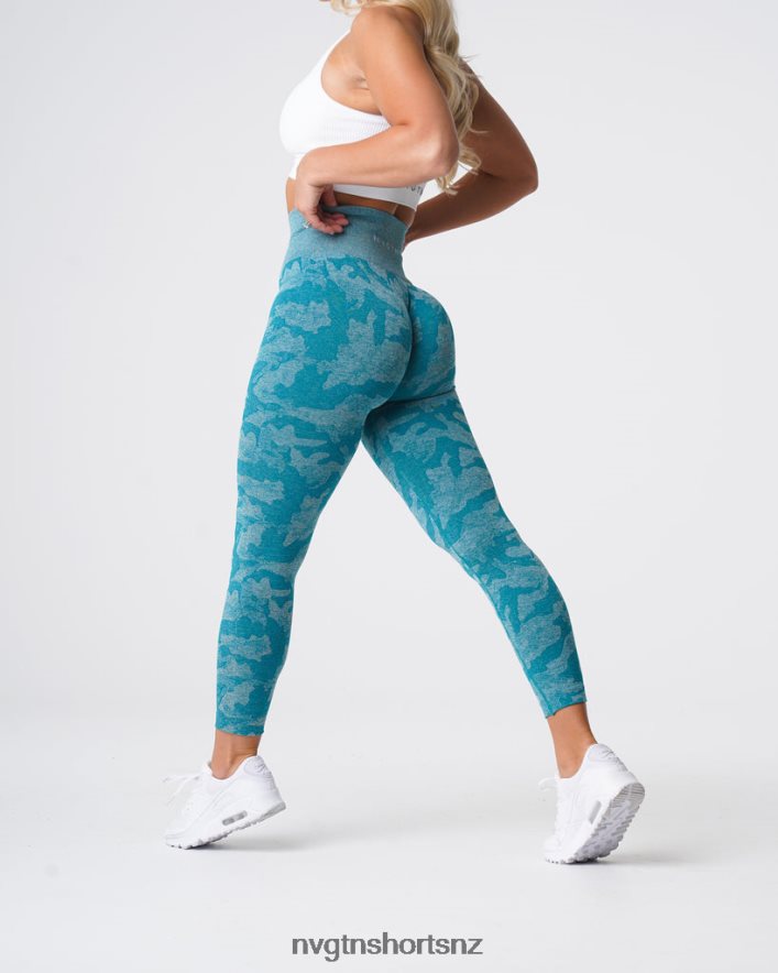 NVGTN Women Camo Seamless Leggings 8204ZJ664 Teal Fitness