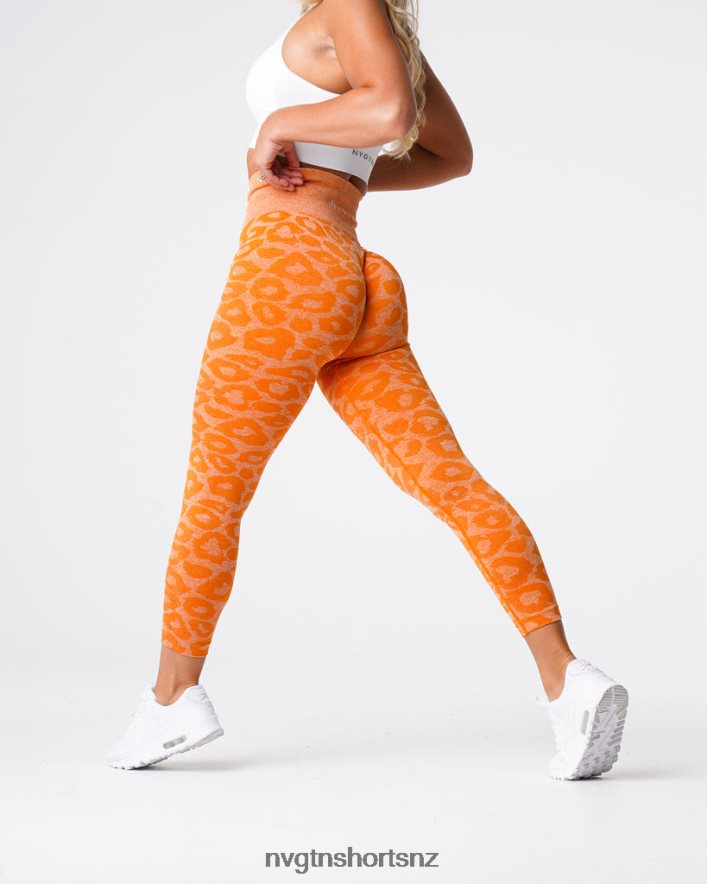 NVGTN Women Leopard Seamless Leggings 8204ZJ682 Burnt Orange Fitness