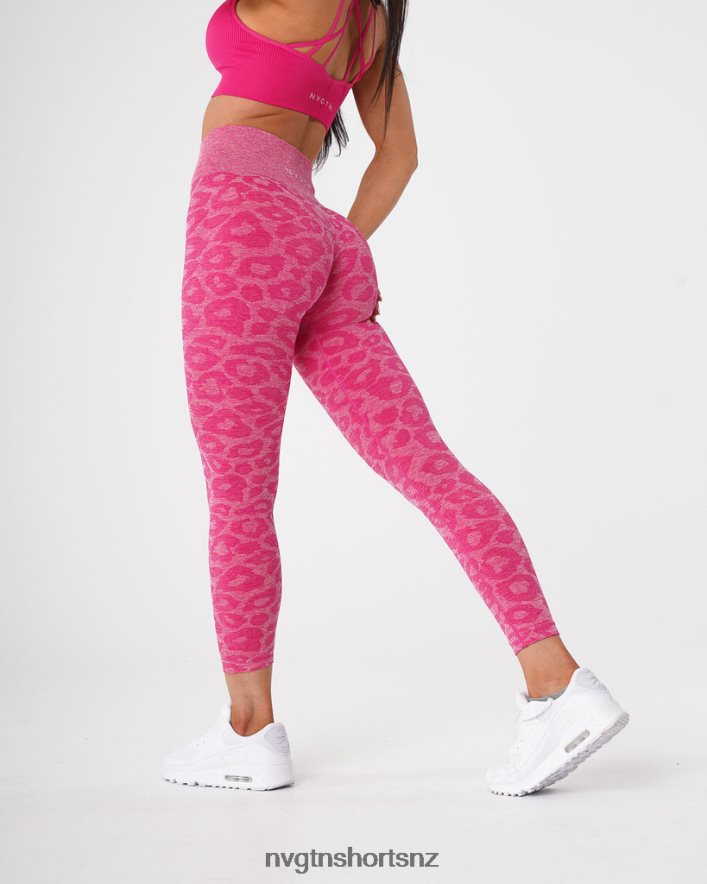 NVGTN Women Leopard Seamless Leggings 8204ZJ689 Fuchsia Fitness