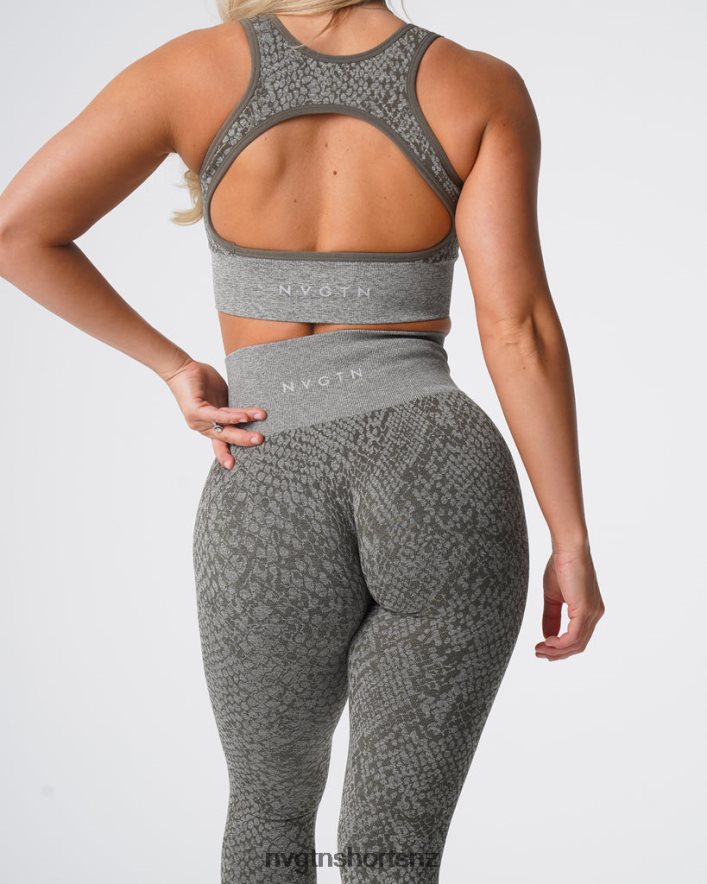 NVGTN Women Snakeskin Seamless Leggings 8204ZJ686 Khaki Green Fitness