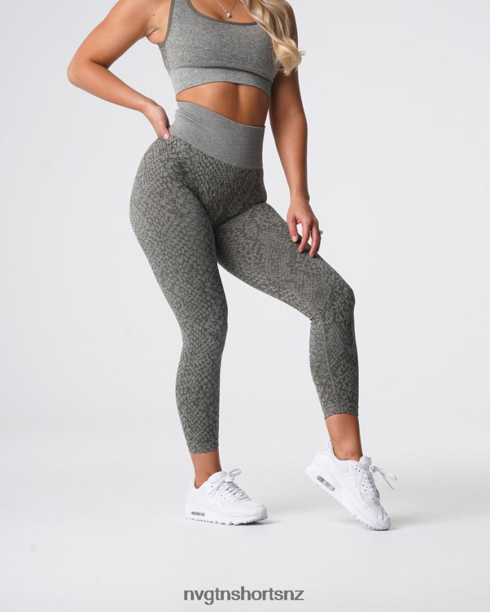NVGTN Women Snakeskin Seamless Leggings 8204ZJ686 Khaki Green Fitness