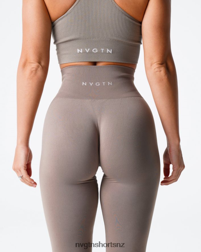 NVGTN Women Solid Seamless Leggings 8204ZJ558 Taupe Fitness