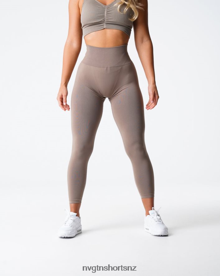 NVGTN Women Solid Seamless Leggings 8204ZJ558 Taupe Fitness