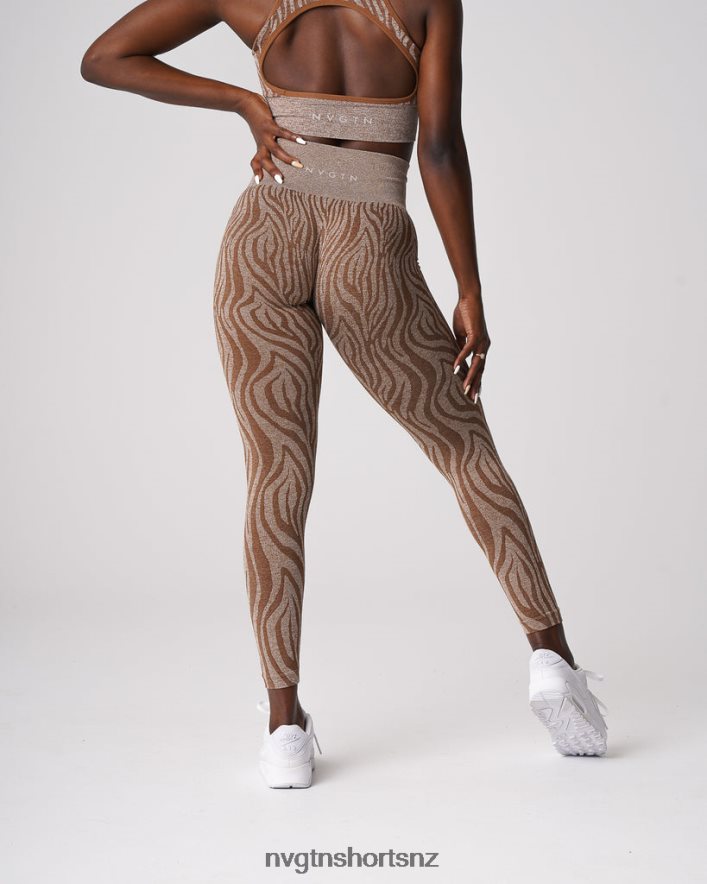 NVGTN Women Zebra Seamless Leggings 8204ZJ680 Mocha Fitness