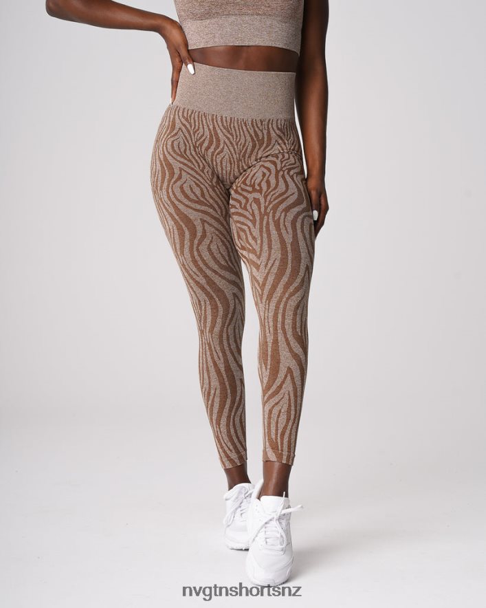 NVGTN Women Zebra Seamless Leggings 8204ZJ680 Mocha Fitness