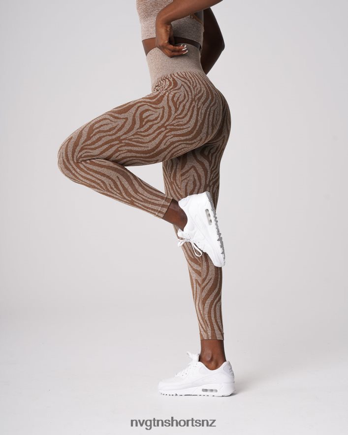NVGTN Women Zebra Seamless Leggings 8204ZJ680 Mocha Fitness