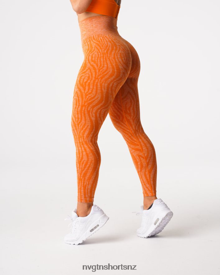 NVGTN Women Zebra Seamless Leggings 8204ZJ683 Burnt Orange Fitness